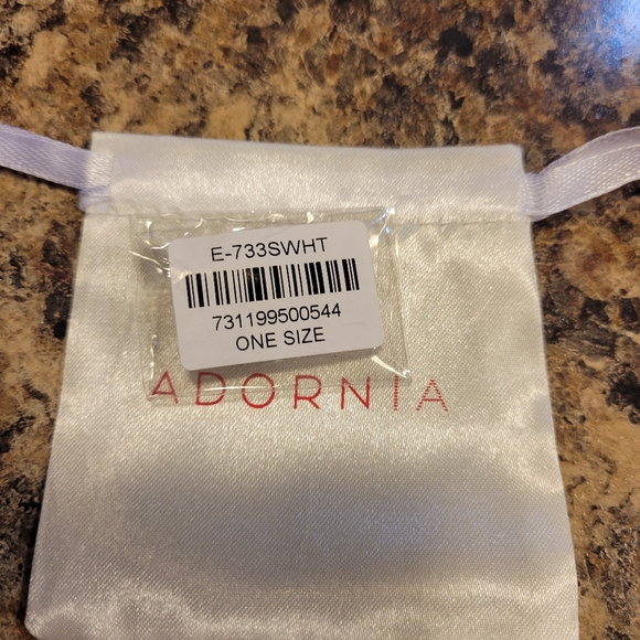 Floral Dangle Hoops White Mother of Pearl Crystal Silver Clover #13 - Picture 6 of 6